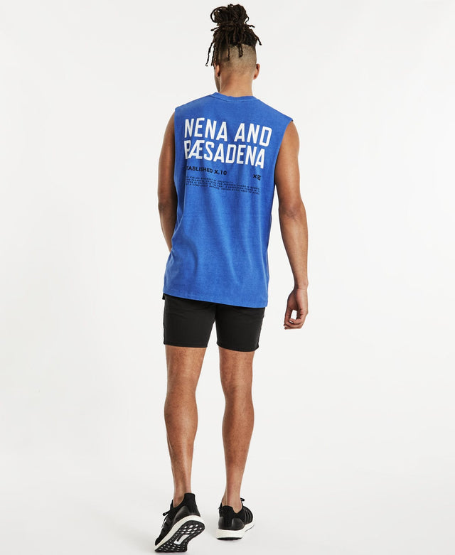 Nena & Pasadena Luck Relaxed Muscle Tee Pigment Amparo Blue