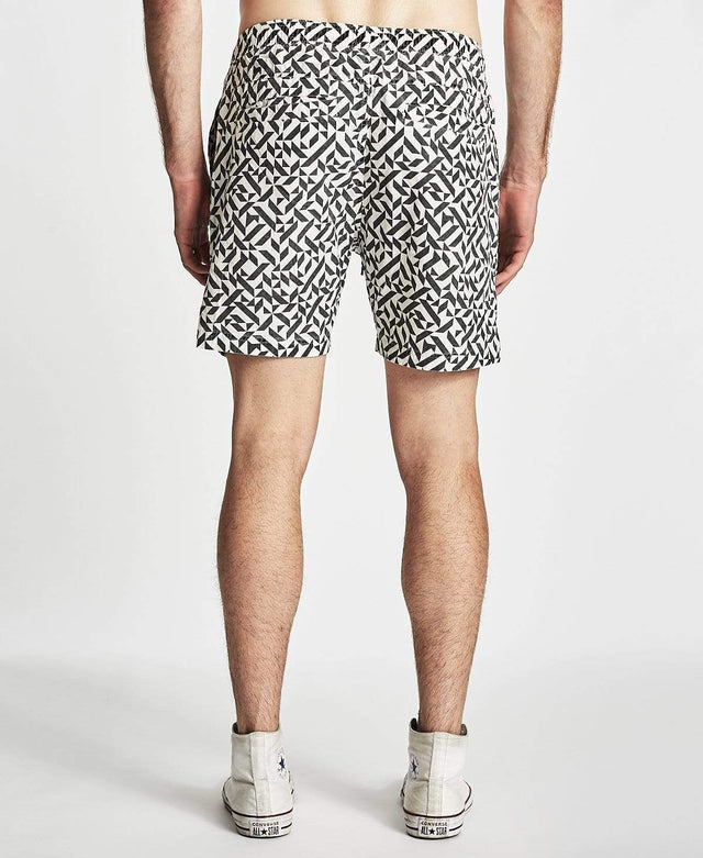 Nena & Pasadena Magnetize Beach Shorts Black/White