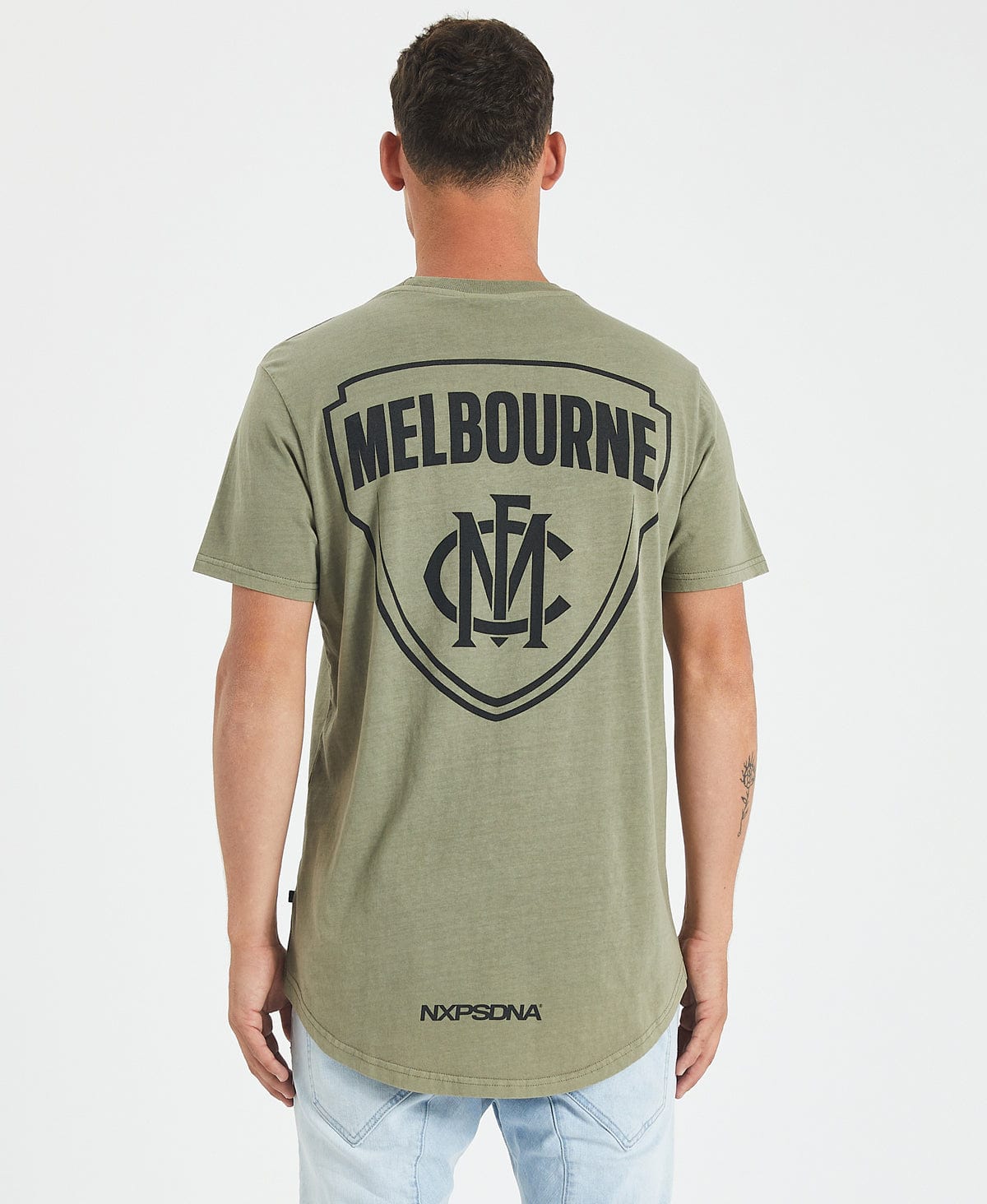 Melbourne Demons Curved Hem T-Shirt Pigment Khaki – Neverland Store