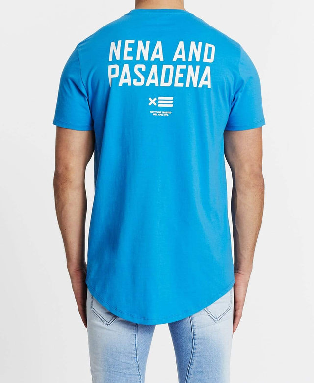 Nena & Pasadena Not To Be Trusted Cape Back T-Shirt Royal Blue