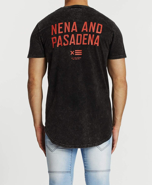 Nena & Pasadena Rampage Cape Back T-Shirt Acid Black