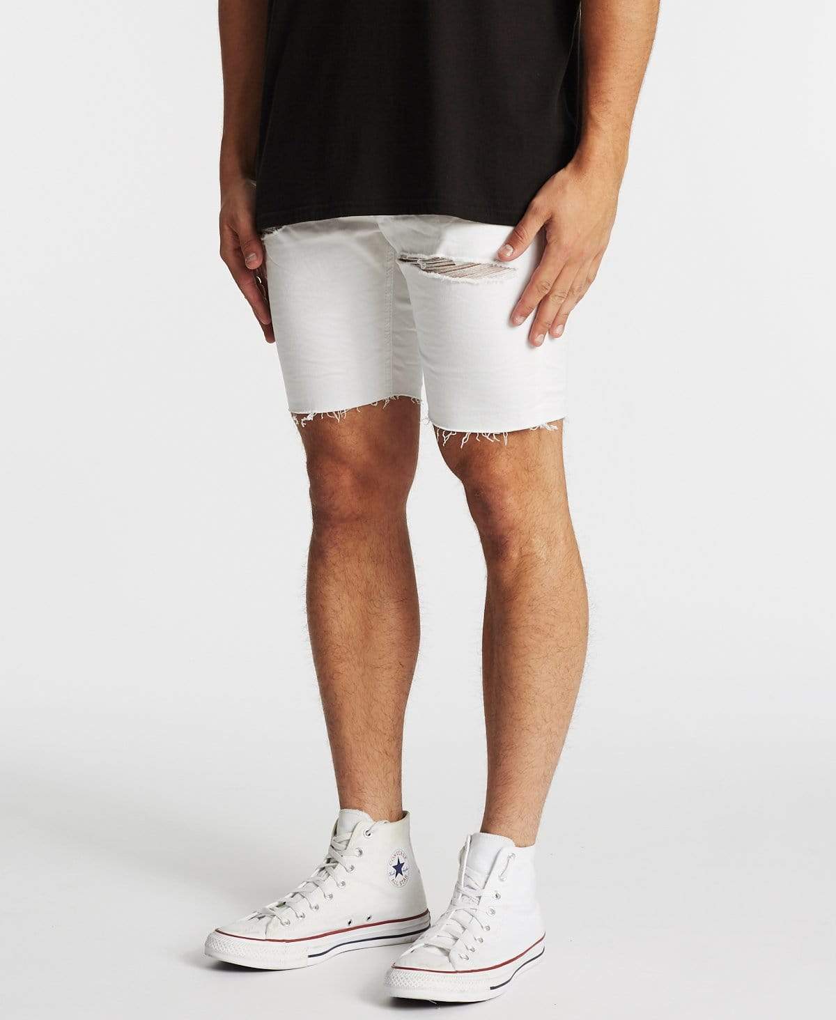 Destroyed white 2025 denim shorts