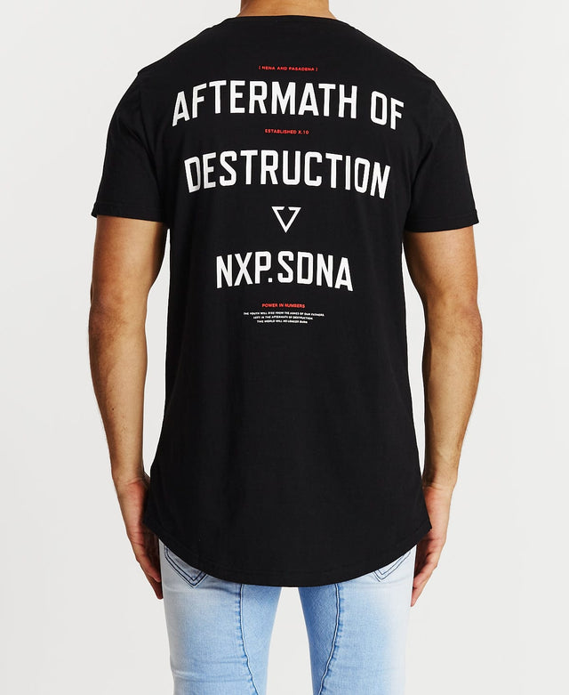 Nena & Pasadena Reflection Cape Back T-Shirt Jet Black