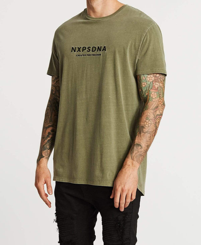 Nena & Pasadena Remington Scoop Back T-Shirt Pigment Khaki