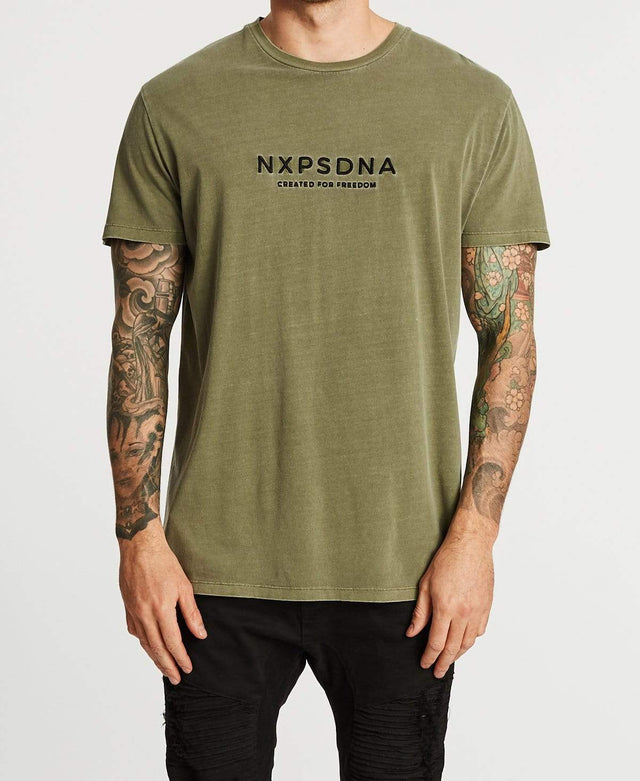 Nena & Pasadena Remington Scoop Back T-Shirt Pigment Khaki