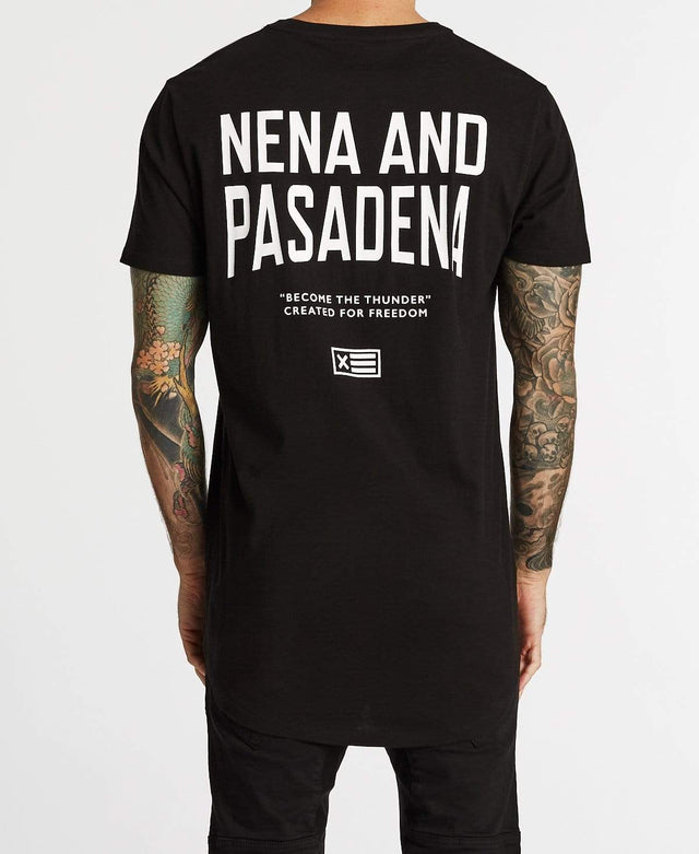 Nena & Pasadena Richardson Cape Back T-Shirt Jet Black