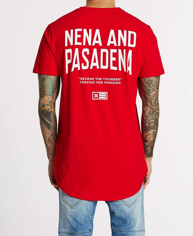 Nena & Pasadena Richardson Cape Back T-Shirt Red