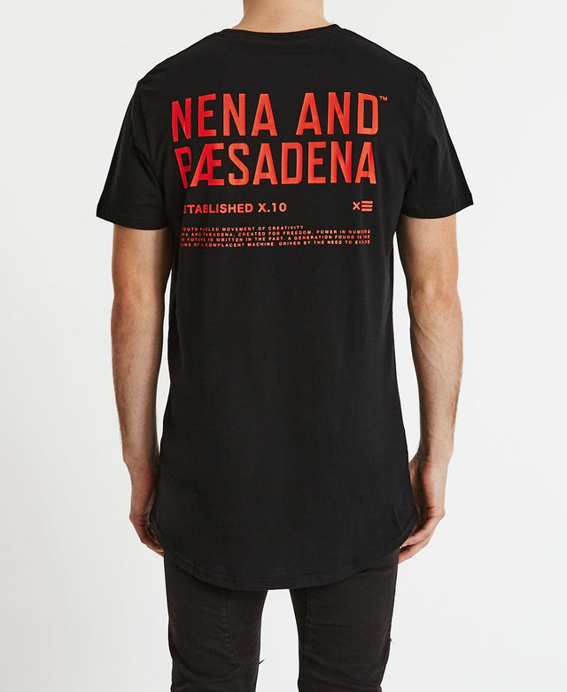 Nena & Pasadena Sentimental Cape Back T-Shirt Jet Black