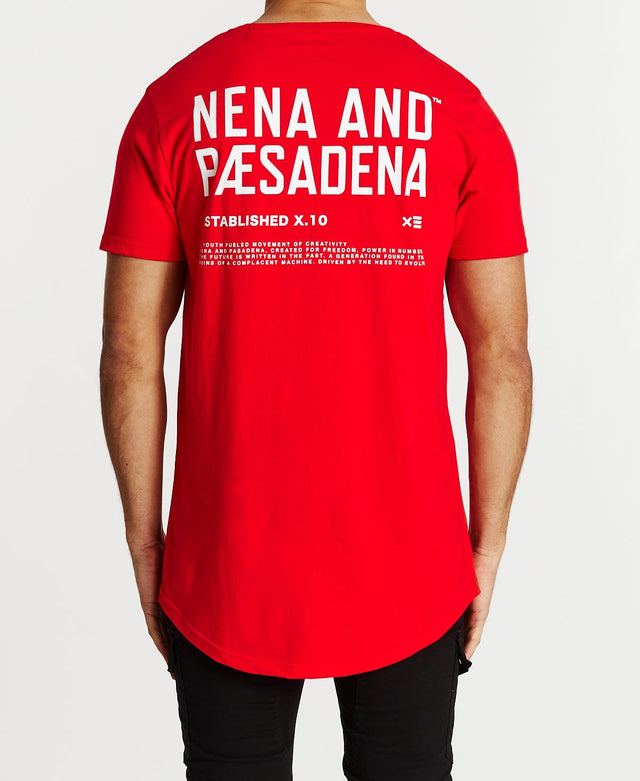 Nena & Pasadena Sentimental Cape Back T-Shirt Red