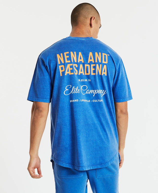 Nena & Pasadena Tournament Box Fit Scoop T-Shirt Pigment Palace Blue