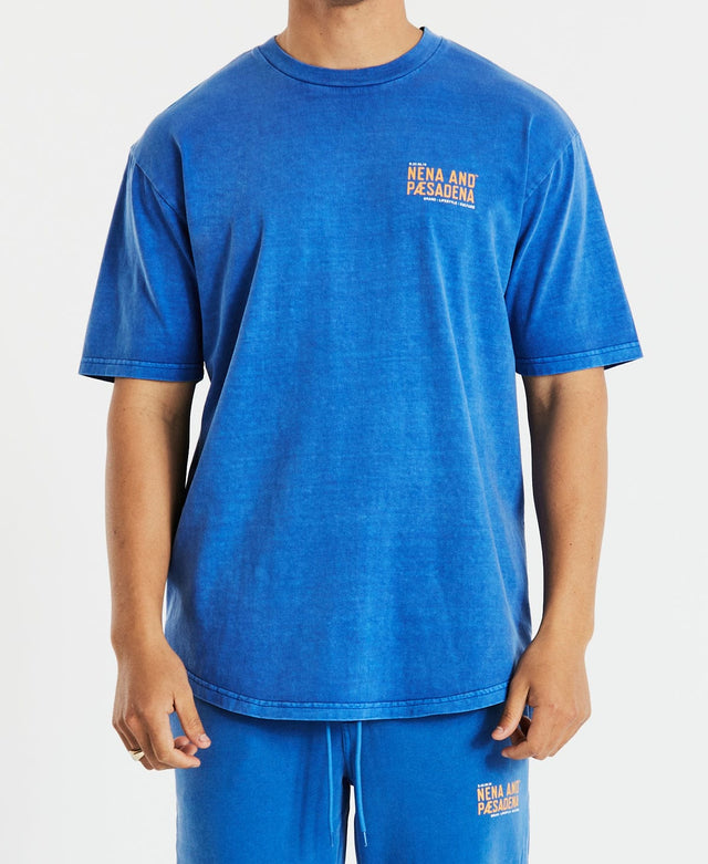 Nena & Pasadena Tournament Box Fit Scoop T-Shirt Pigment Palace Blue