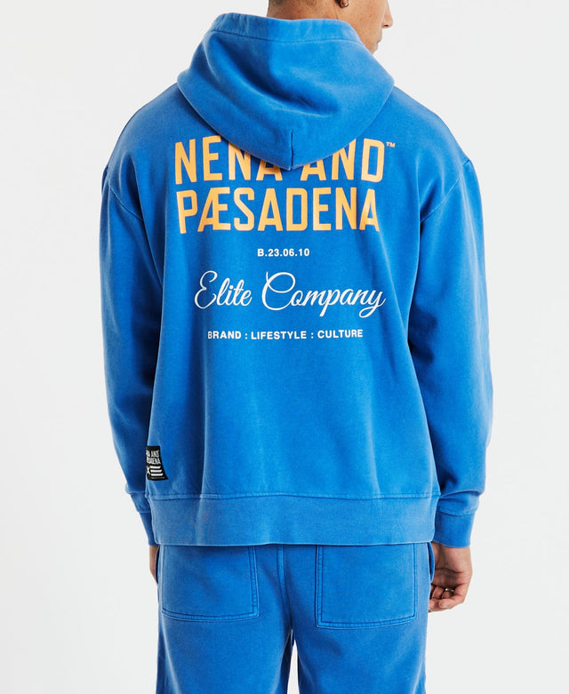 Nena & Pasadena Tournament Relaxed Hoodie Pigment Palace Blue