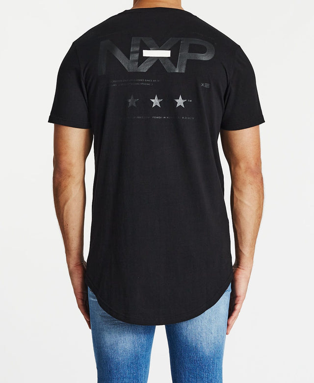 Nena & Pasadena Triggered Cape Back T-Shirt Jet Black