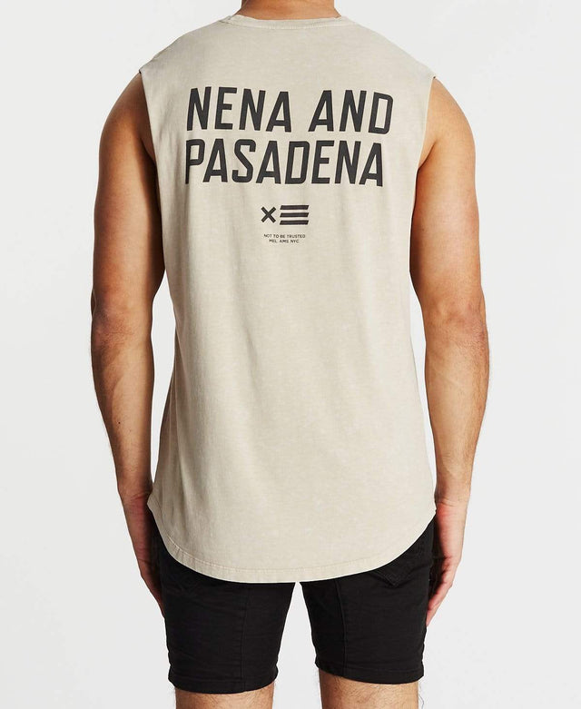 Nena & Pasadena Ultimatum Scoop Back Muscle Tee Acid Mushroom