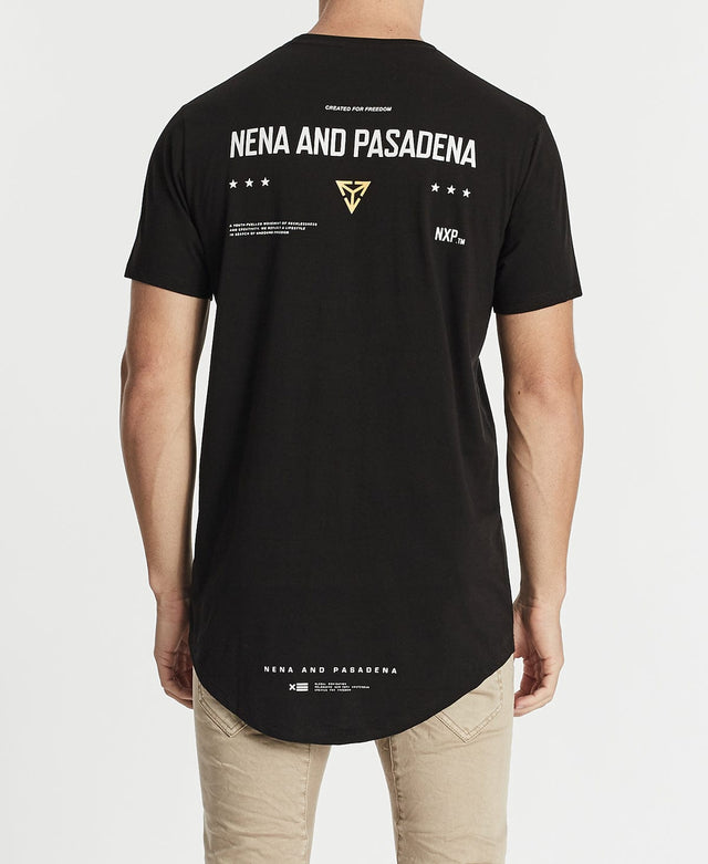 Nena & Pasadena Unbound Cape Back T-Shirt Jet Black