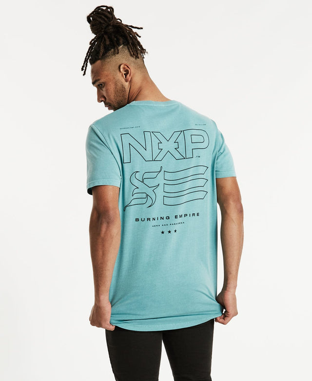 Nena & Pasadena Underground Cape Back T-Shirt Pigment Aqua