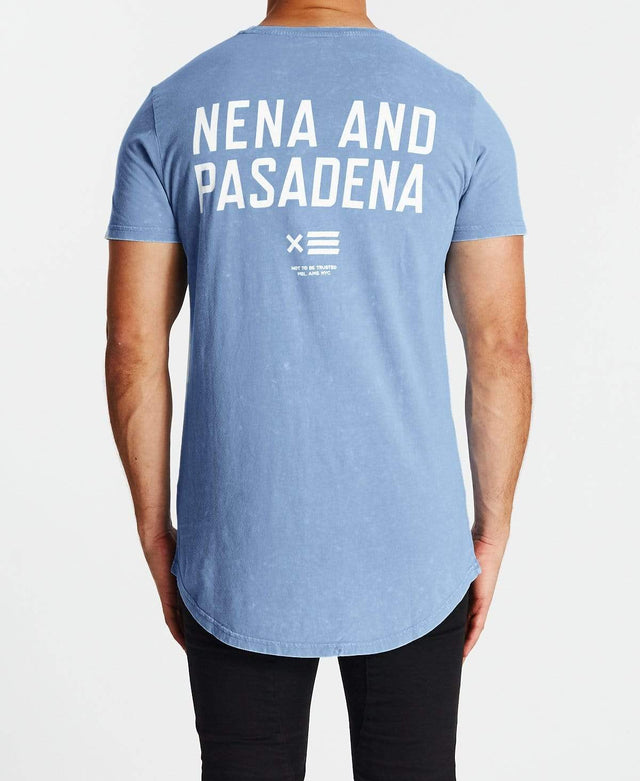 Nena & Pasadena Uninterested Cape Back T-Shirt Acid Faded Denim