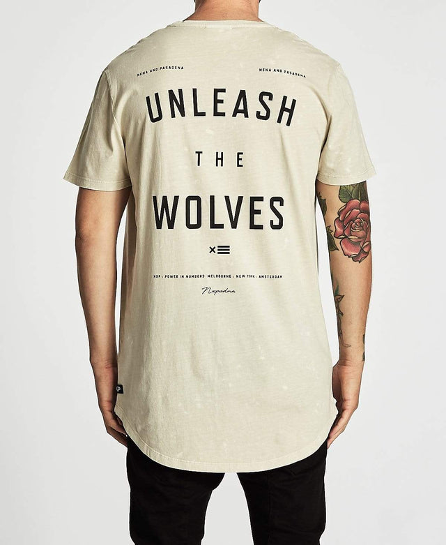 Nena & Pasadena Wolves Cape Back T-Shirt Acid Sand