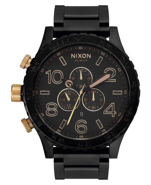 Nixon 51-30 Chrono- Matte Black/Gold Black Watch