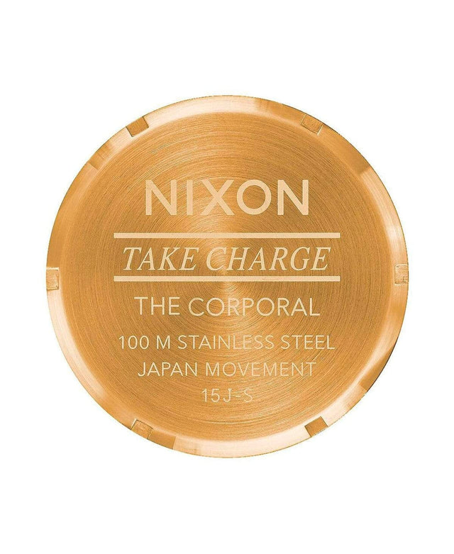 Nixon Corporal Stainless Steel Watch Gold/Green Sunray