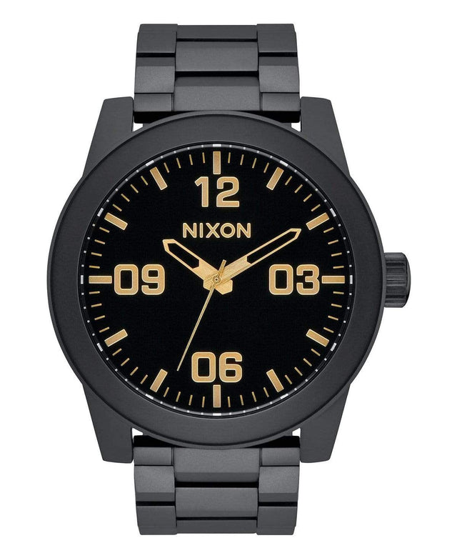 Nixon Corporal Stainless Steel Watch Matte Black/Gold