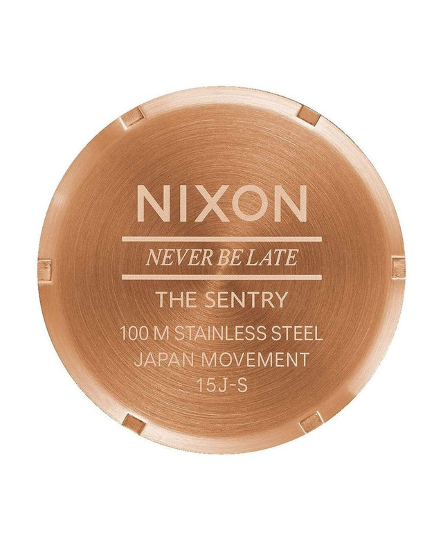 Nixon Sentry Leather Rose Gold