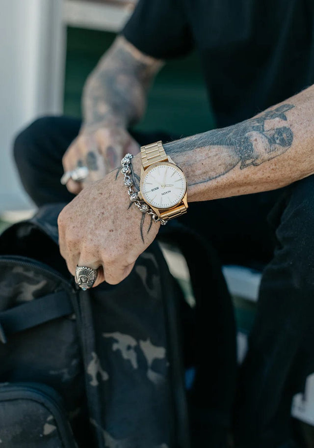 Sentry Stainless Steel Watch All Gold White Neverland Store