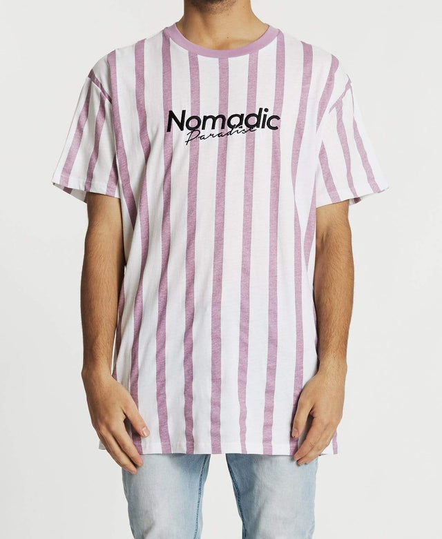 Nomadic Hollow Relaxed T-Shirt Mauve/White Stripe