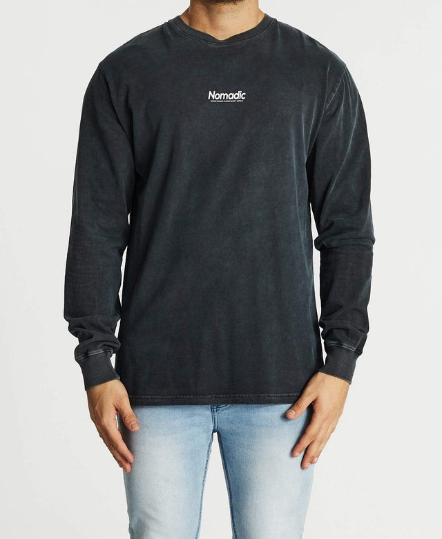Nomadic Inaccessible Relaxed Long Sleeve T-Shirt Pigment Asphalt