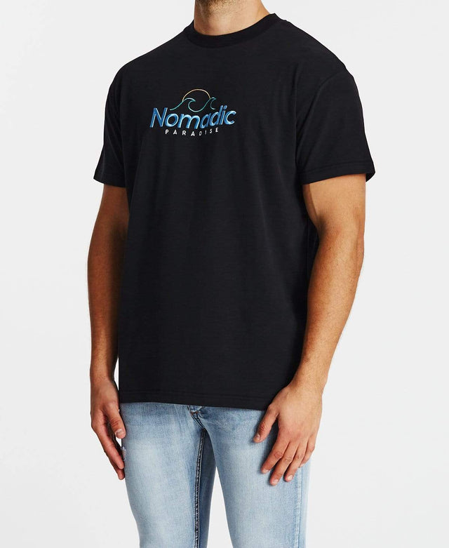 Nomadic Ocean Front Relaxed T-Shirt Jet Black