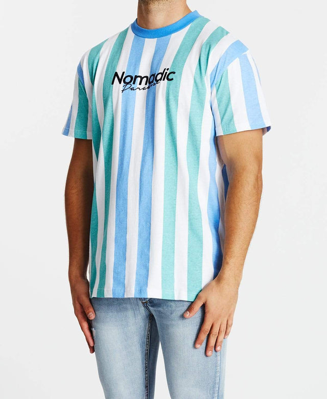 Nomadic Underwater Relaxed T-Shirt Blue/Green Stripe