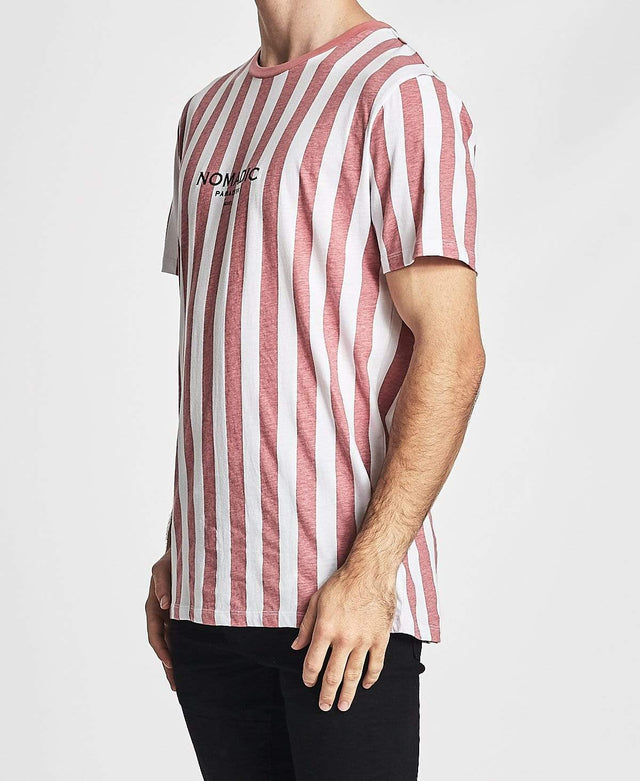 Nomadic Unwind Standard T-Shirt White/Rose Stripe