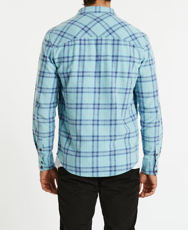 Nomadic Whirl Casual Long Sleeve Shirt Aqua/Blue Check