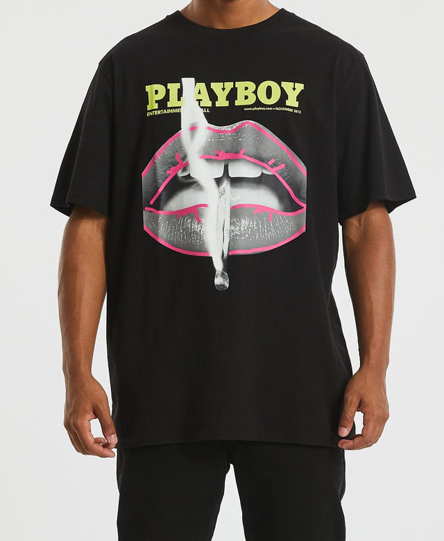 Playboy Nov 2013 Outline Original Fit T-Shirt Black