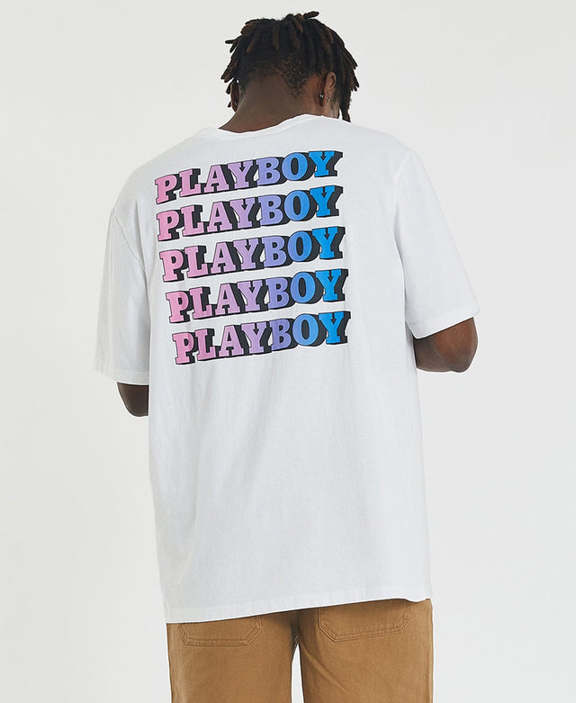 Playboy Playboy Gradient Staked T-Shirt White