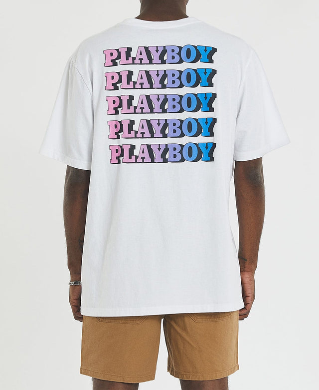 Playboy Playboy Gradient Staked T-Shirt White