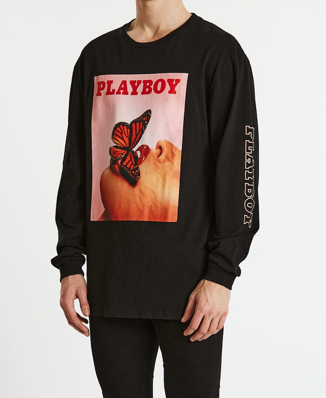 Playboy Q2 2019 Cover Original Fit Long Sleeve T-Shirt Black