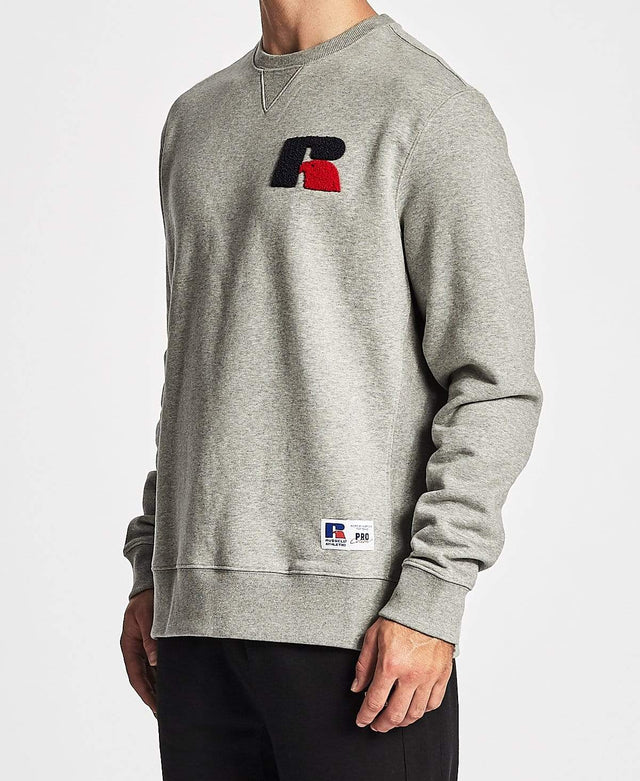 Russell Athletic Pro Cotton Boucle Jumper Grey Marle