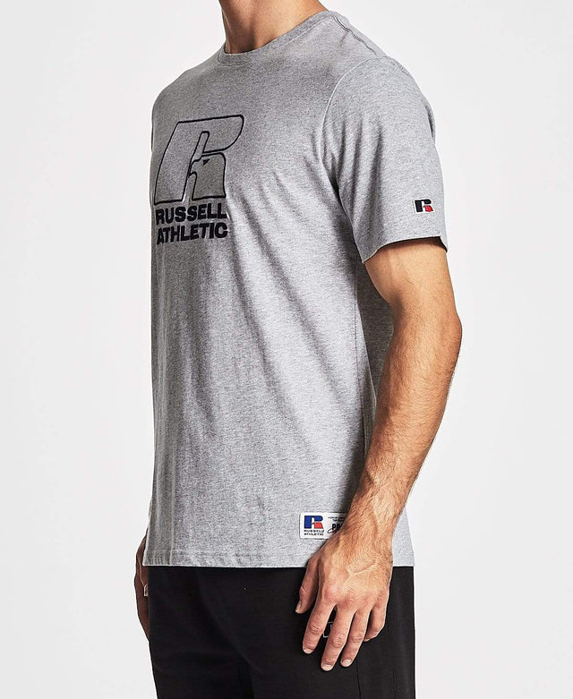Russell Athletic Pro Cotton Embroided T-Shirt Grey Marle