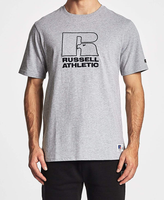 Russell Athletic Pro Cotton Embroided T-Shirt Grey Marle