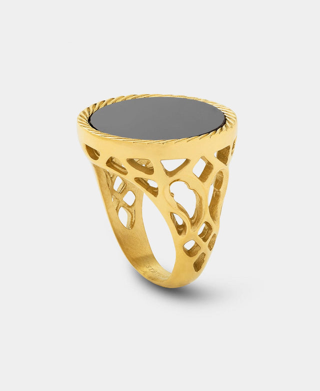 Statement Onyx Sovereign Ring Gold