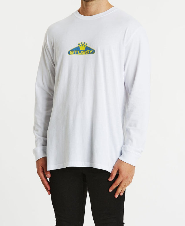 Stussy Crowned 50/50 Long Sleeve T-Shirt White