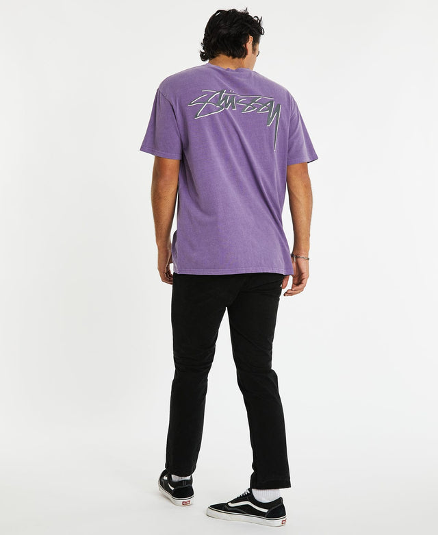 Stussy Shadow Script T-Shirt Pigment Grape