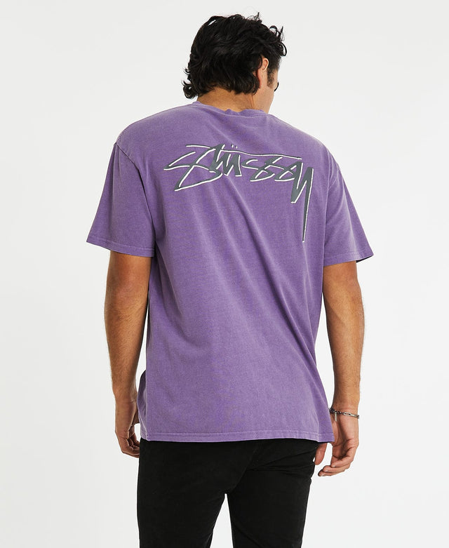 Stussy Shadow Script T-Shirt Pigment Grape