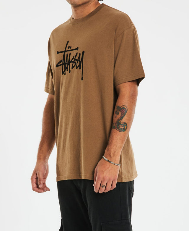 Stussy Solid Graffiti Short Sleeve T-Shirt Chocolate Brown