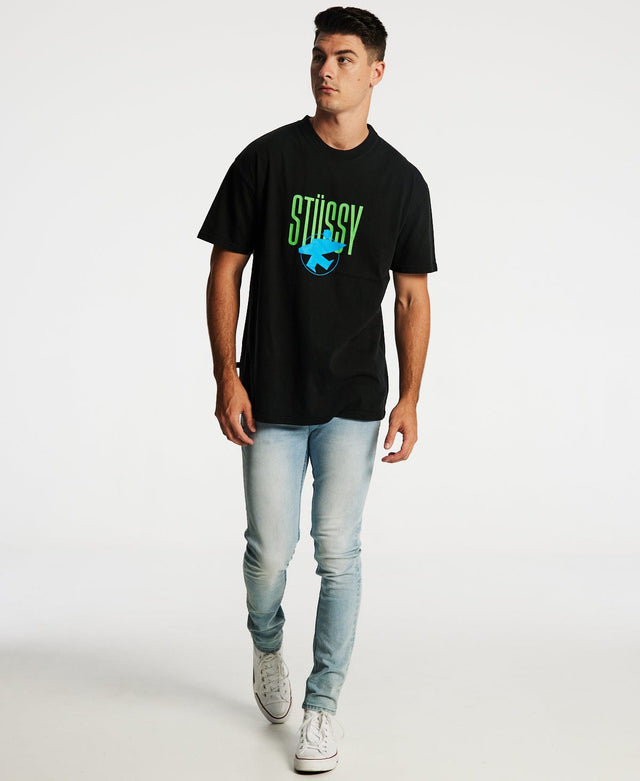 Stussy Surfman 50/50 T-Shirt Pigment Black