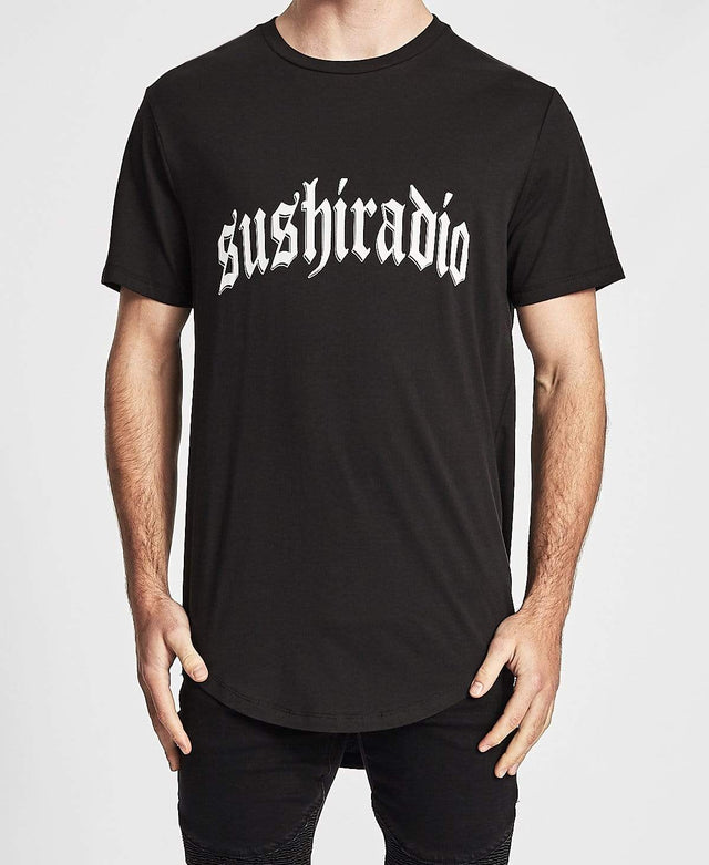 Sushi Radio Archer Baseball T-Shirt Jet Black
