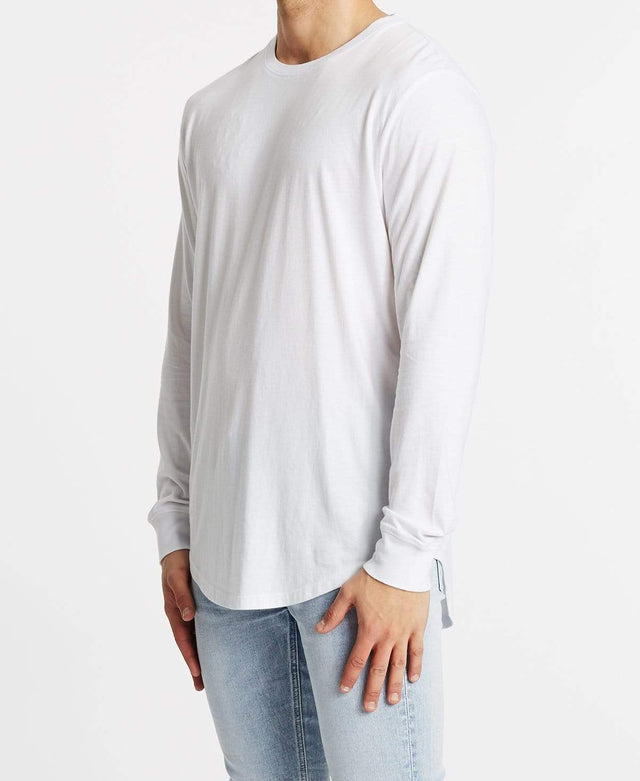 Sushi Radio Basix Dual Curved Long Sleeve T-Shirt White