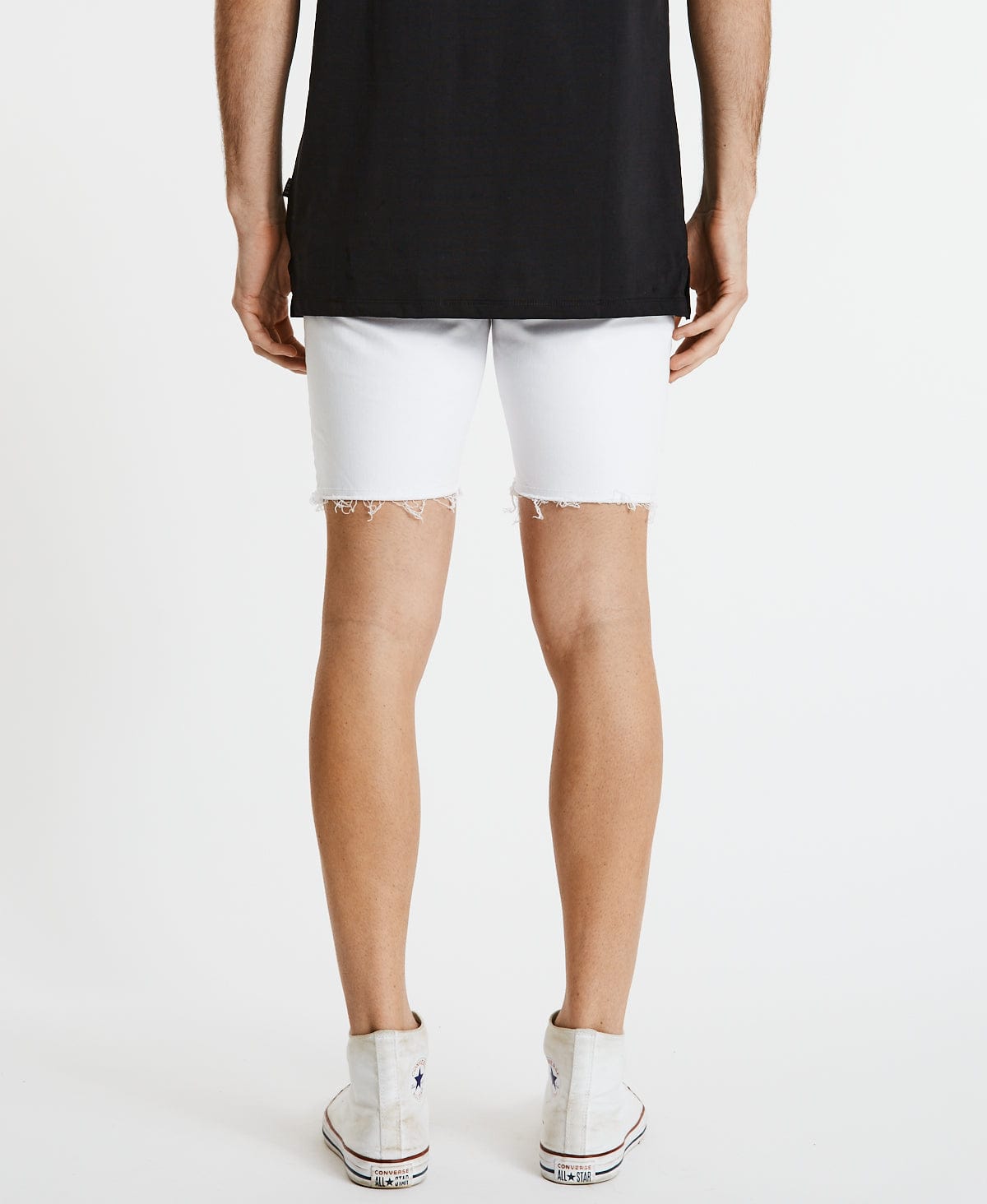 Mens raw hem on sale shorts