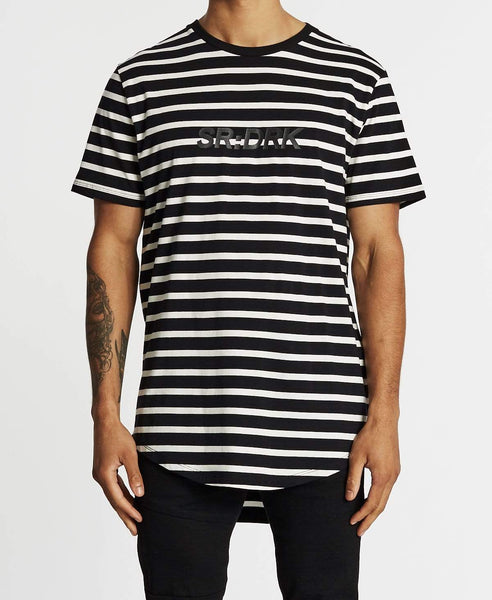 Blurred Line Dual Scoop T-Shirt Blue/White Stripe – Neverland Store